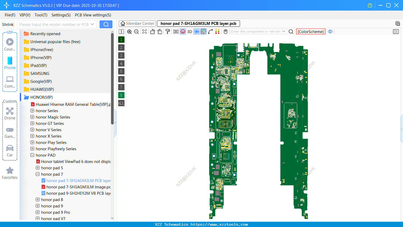 Honor Pad 7-SH1AGM3LM PCB Layer
